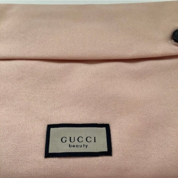 NFS NOT FOR SALE Gucci Beauty Pouch Light Pink Canvas Cosmetic Organizer Makeup - Picture 5 of 6